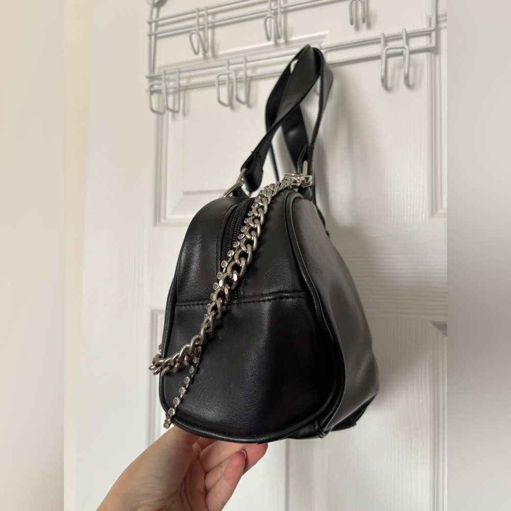 Playboy Black Designer Tote Bag with Chain Detail - Picture 2 of 8